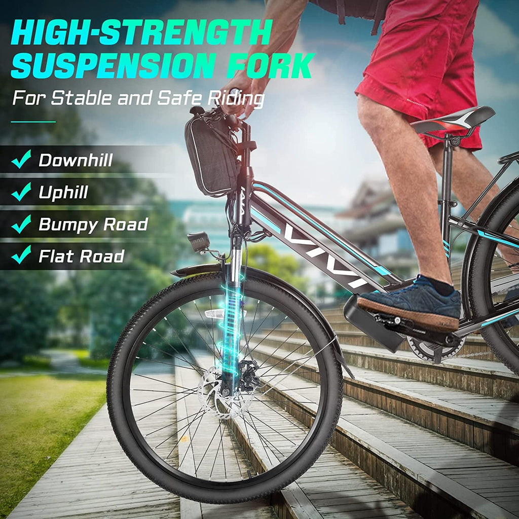 Vivi Electric Bike 26 City Commuter Electric Bike 48V 500W Step-Through Electric Bike 19.8MPH Electric Cruiser Bike Beach Bike with Cruise Control, UL2849 Certified