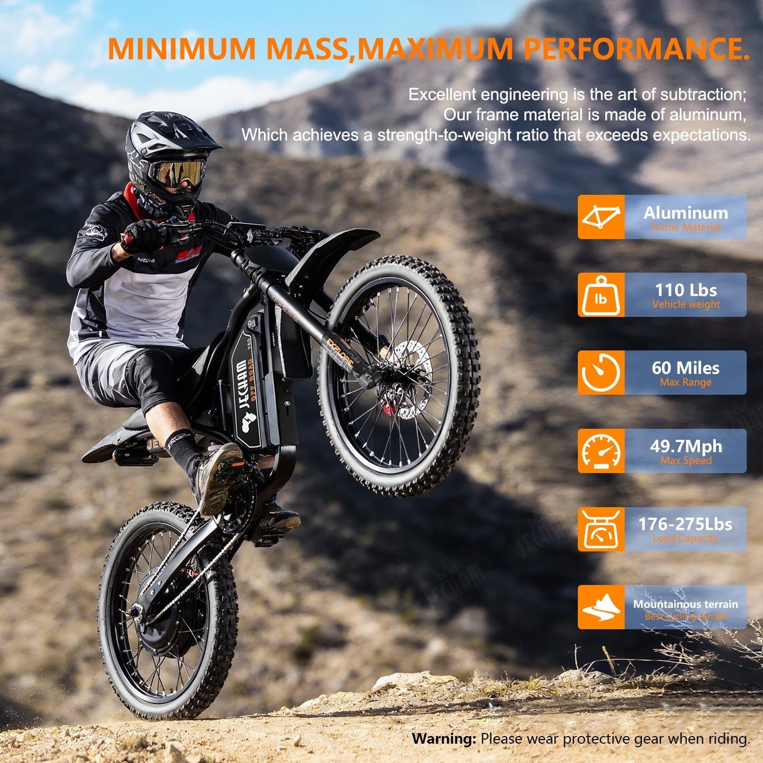 Jecham QF200 Pro 3000W Electric Bike for Adults, 60V 32AH Battery, 45+ MPH Speed, 80+ Miles Range , 19 Puncture-Resistant Tires, Dual Suspension & Hydraulic Brakes, NFC, UL2849