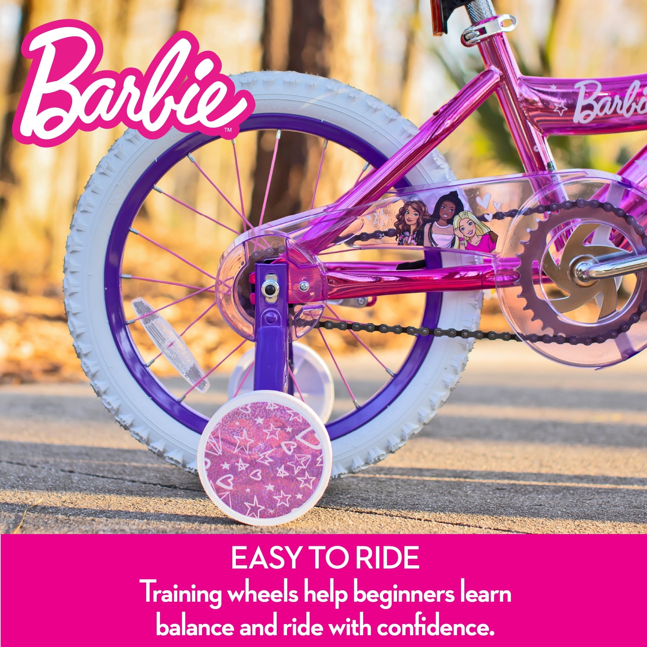 Dynacraft Barbie Girls 16 BMX Bike, For Ages 5-7 Years, Pink