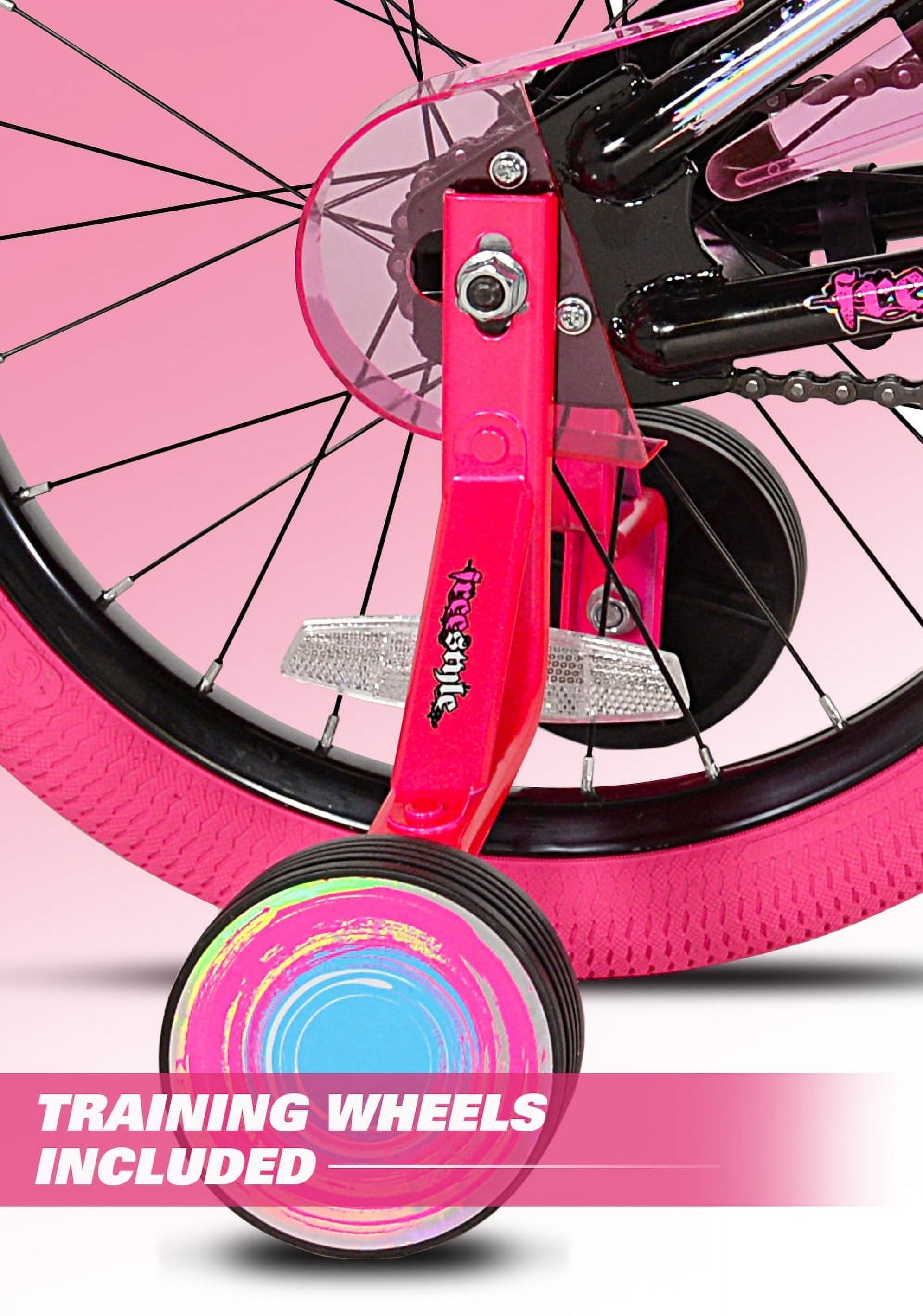 Kent Bicycles Sparkles Girls' 18 Kids Bicycle, Black and Pink