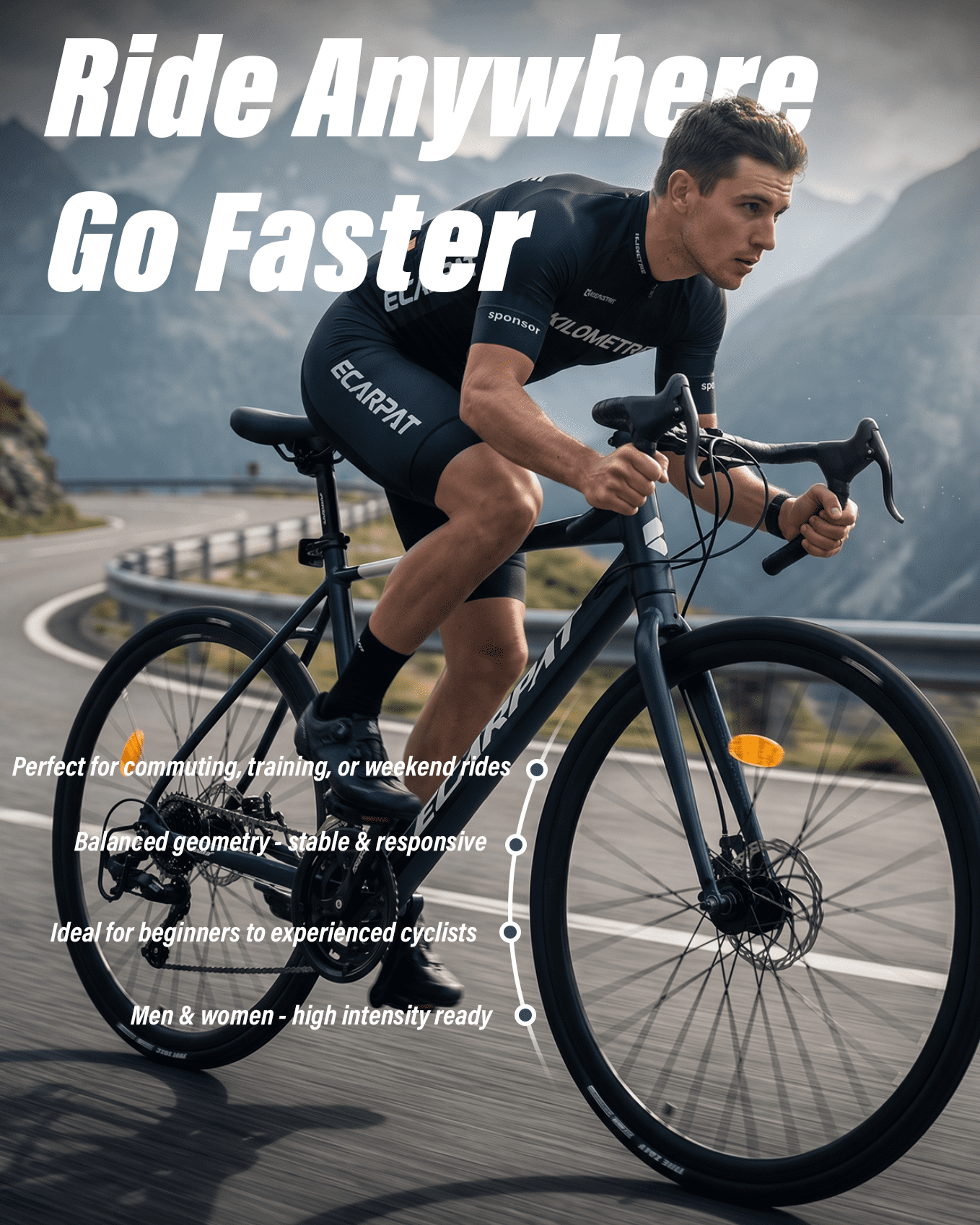 700C Road Bike 16 Speed, Sport Bike Performance Aluminum Road Bike, City Commuter Bicycle with Dual Disc Brakes, Lightweight Racing Bicycle for Men &Women, Cream