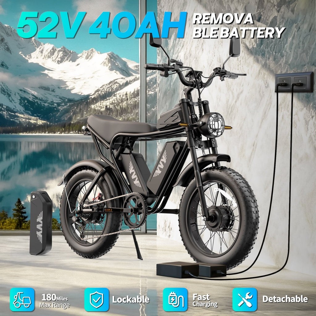 Electric Bike for Adults,1500W 35MPH,48V 20AH 30-80 Miles,20'' Fat Tire Mountain Bike with Rear Rack UL2849