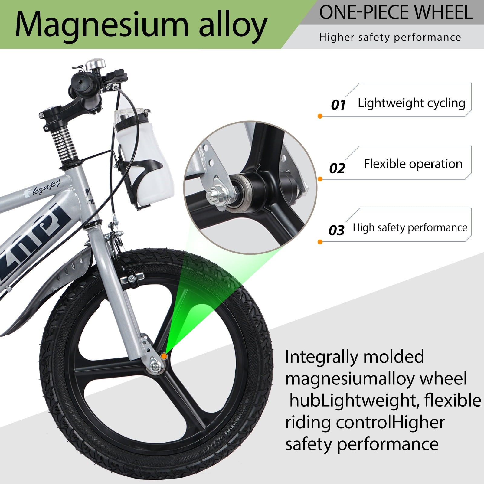 Holaki 18 inch Kids Bike with Training Wheels & Handbrake for Boys & Girls Ages 5-9, High Carbon Steel Frame Adjustable Seat Kids Bicycle with Kettle Stand & Night Glow for Birthday Gift, Purple