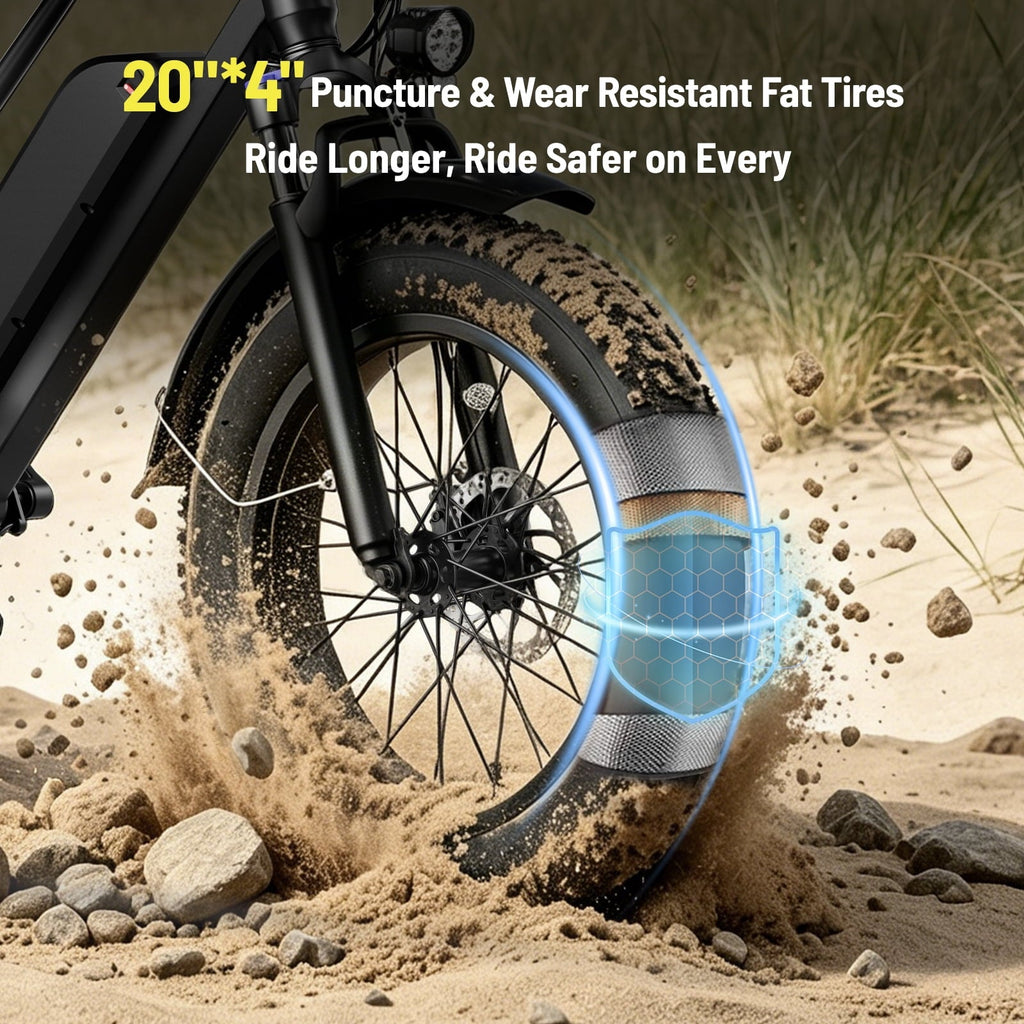 YareYi Electric Bike for Adults, 2000W Peak E-Mountain Bicycle, 20x4 Fat Tire 30mph Ebike, 48V 624Wh Removable Battery 70Miles Range, 7 Speed and Full Suspension UL2849