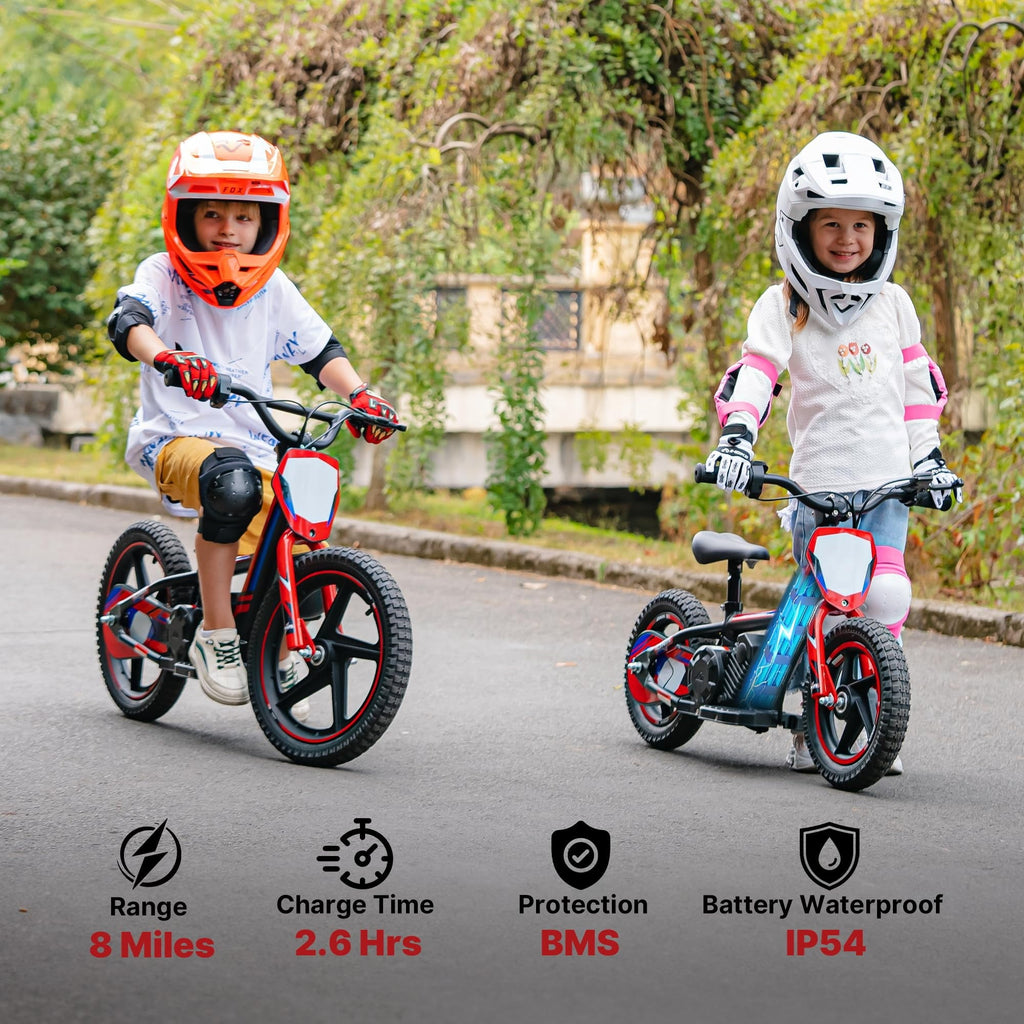 RFN Kids 24V Electric Balance Bike – 170W Motor, 2-Speed Mode, 12 Off Road Electric Dirt Bike, Safe Starter Ebike for Ages 3+
