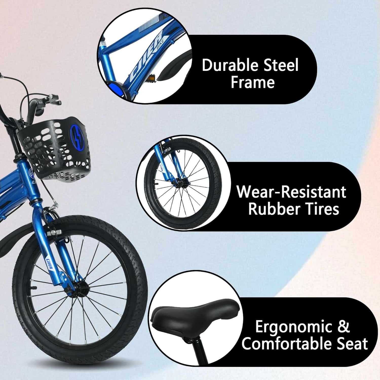 NEORIVER 14 Kids Bikes for Girls and Boys, Kids' Bicycles with Training Wheels, Ages 3-5 Years