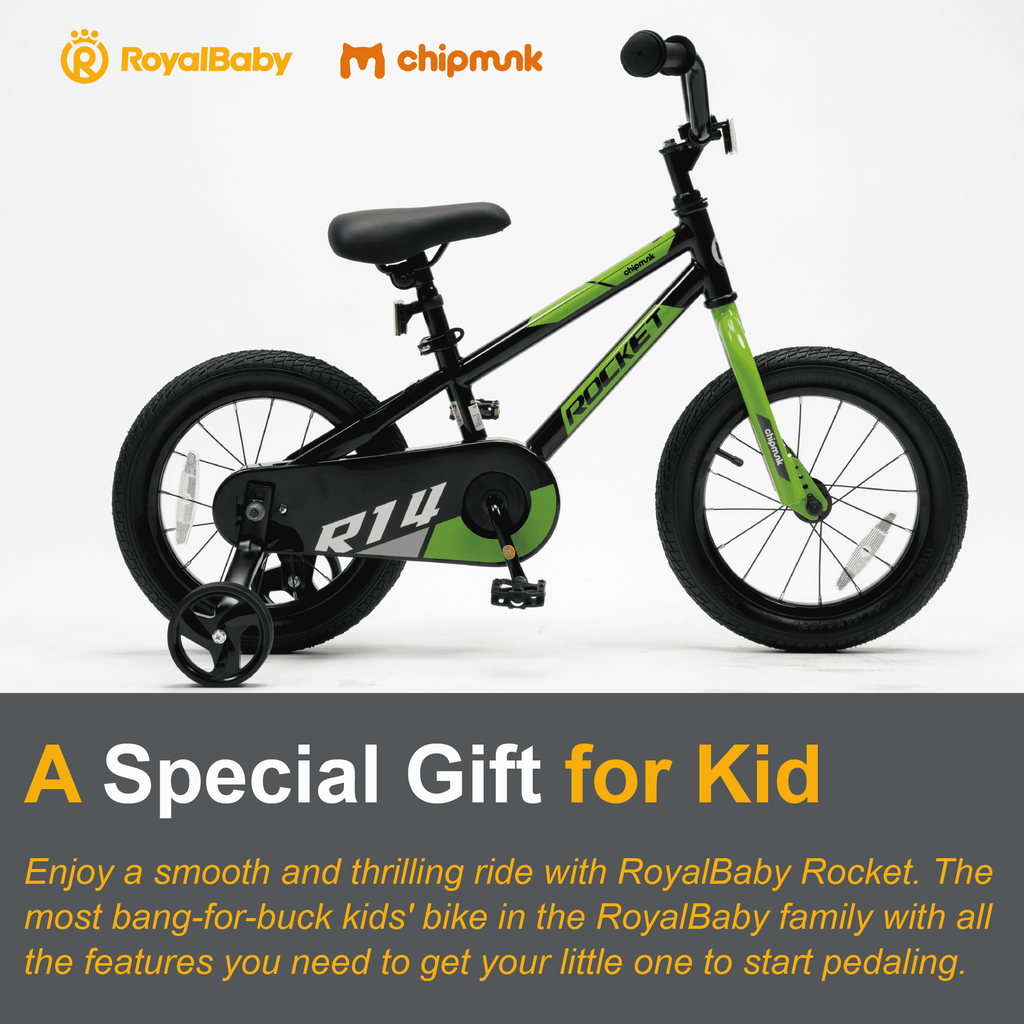 RoyalBaby Rocket Kids 14-Inch BMX Training Wheel Bicycle,Blue