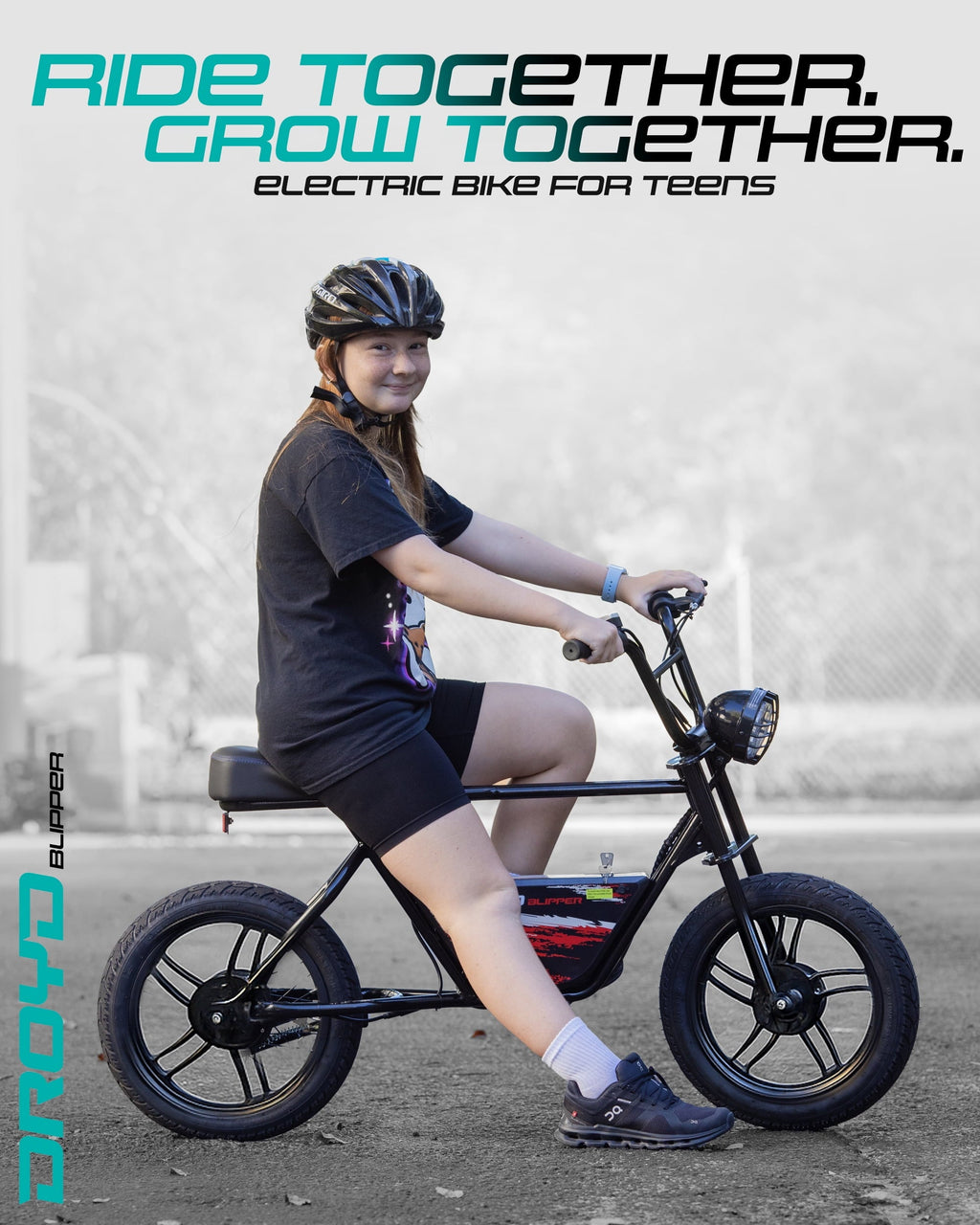 Droyd Blipper Electric Mini Bike - 250W Ebike for Kids Ages 12-13, Safe Electric Ride