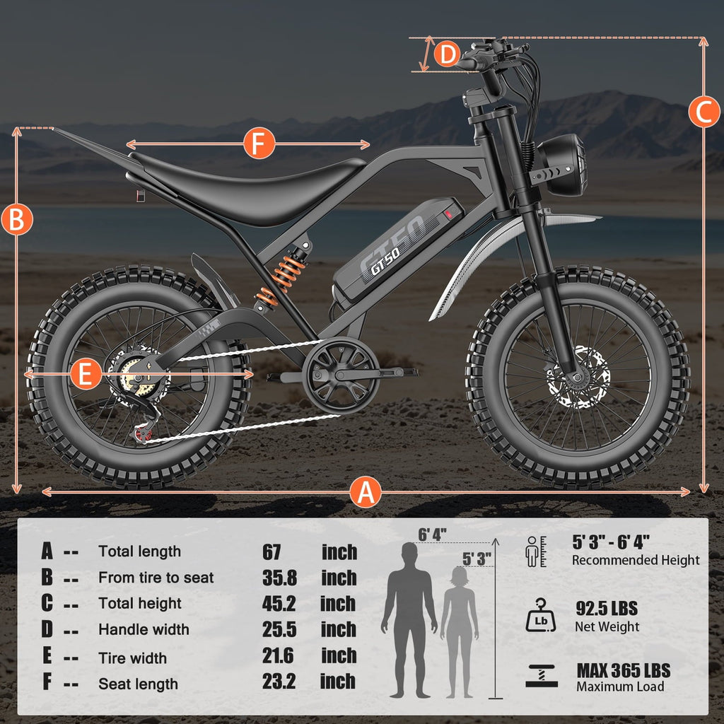 ASKGO Electric Bike for Adult, 2200W Peak Electric Dirt Bike, 100 Miles, 7 Speed Electric Motorcycle, 48V Removable Battery, 20 Fat Tire Off Road Ebike, Full Suspension Ebike for Snow/Beach/Mountain