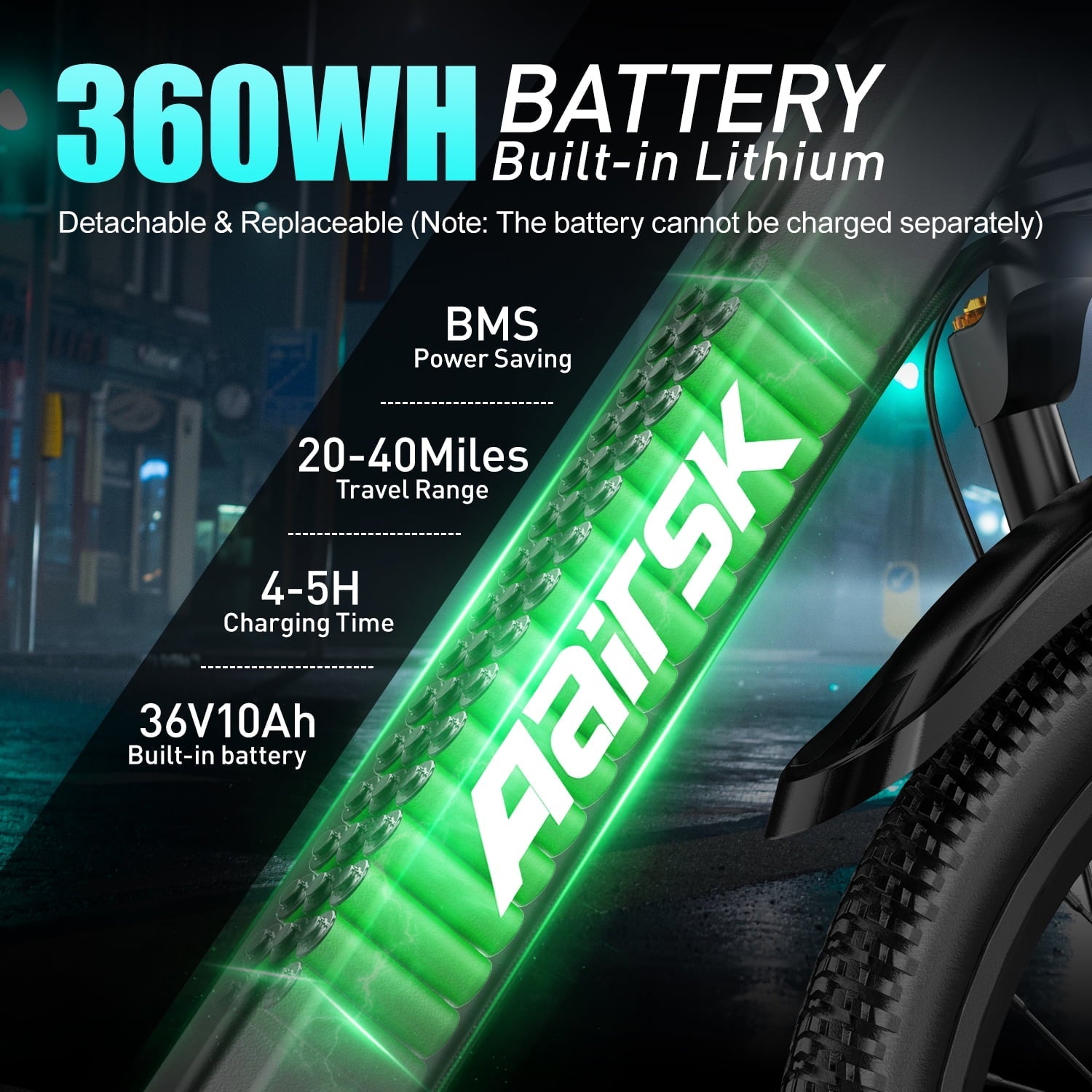 Unibike 24Electric Bike for Adults, 400W Ebike with 36V 10AH Battery, 40Miles Long Range Mountain Bikes, Shimano 7-Speed Electric Bicycle, Blue