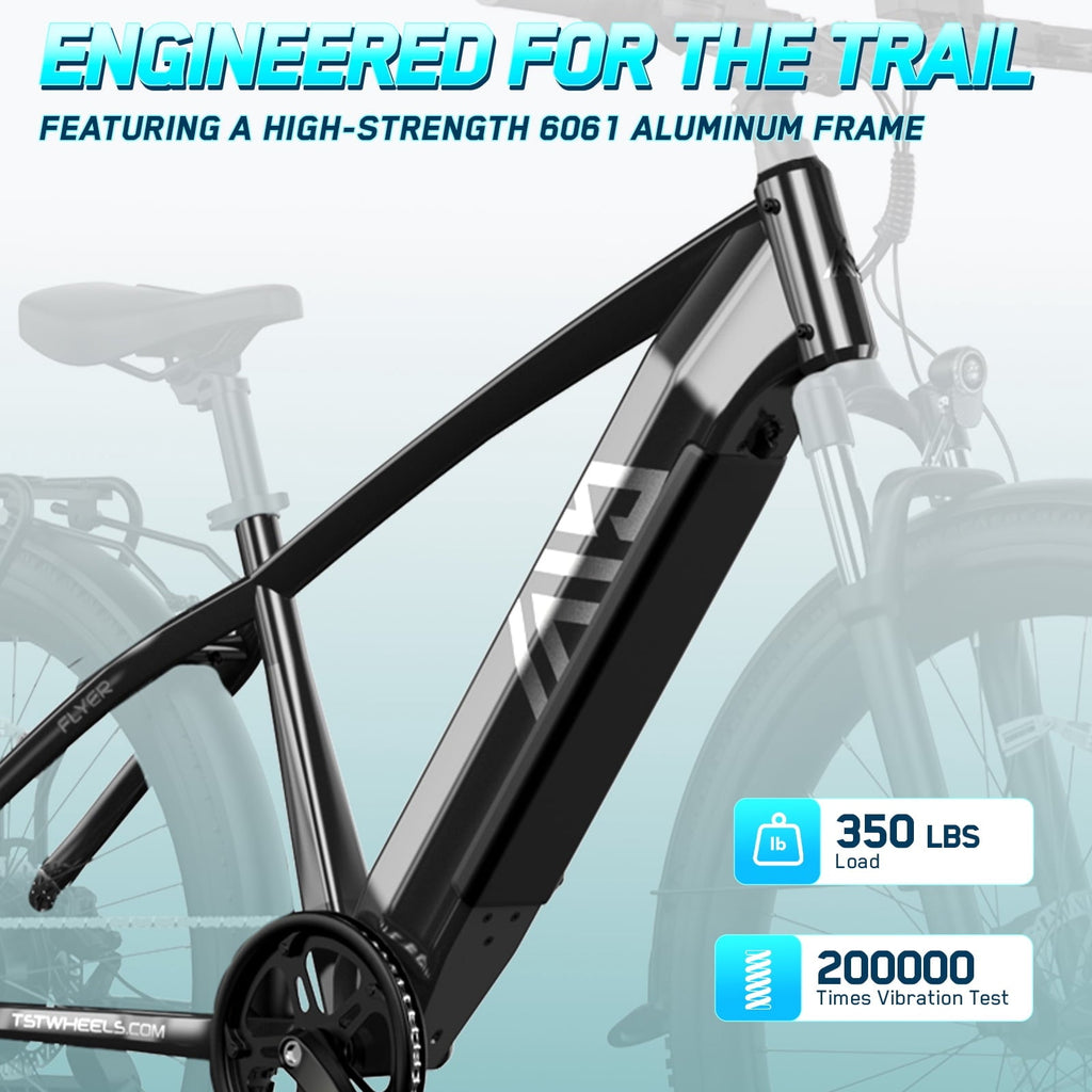 TST Electric Bike for Men, Peak 1000W E Mountain Bike, Electric Bicycle, 27.5 Tire EBike, Hydraulic Disc Brakes, 48V/15Ah Battery