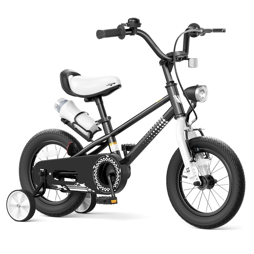 GLAF 12 14 16 Inch Boys Bike with Training Wheels & Water Bottle Holder, for Kids Ages 2-7 Years, Durable Construction, Green