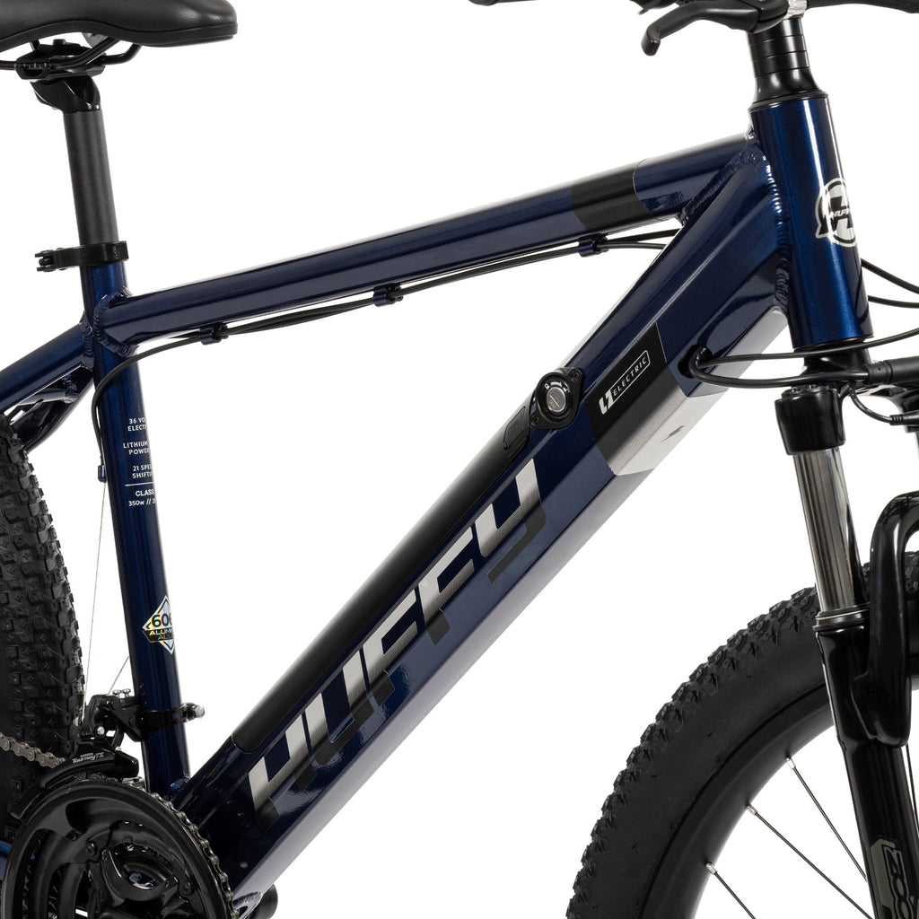 Huffy 27.5 Vertis 36V Electric Mountain Bike, Fits Riders 60+, Gray, Adult, Unisex