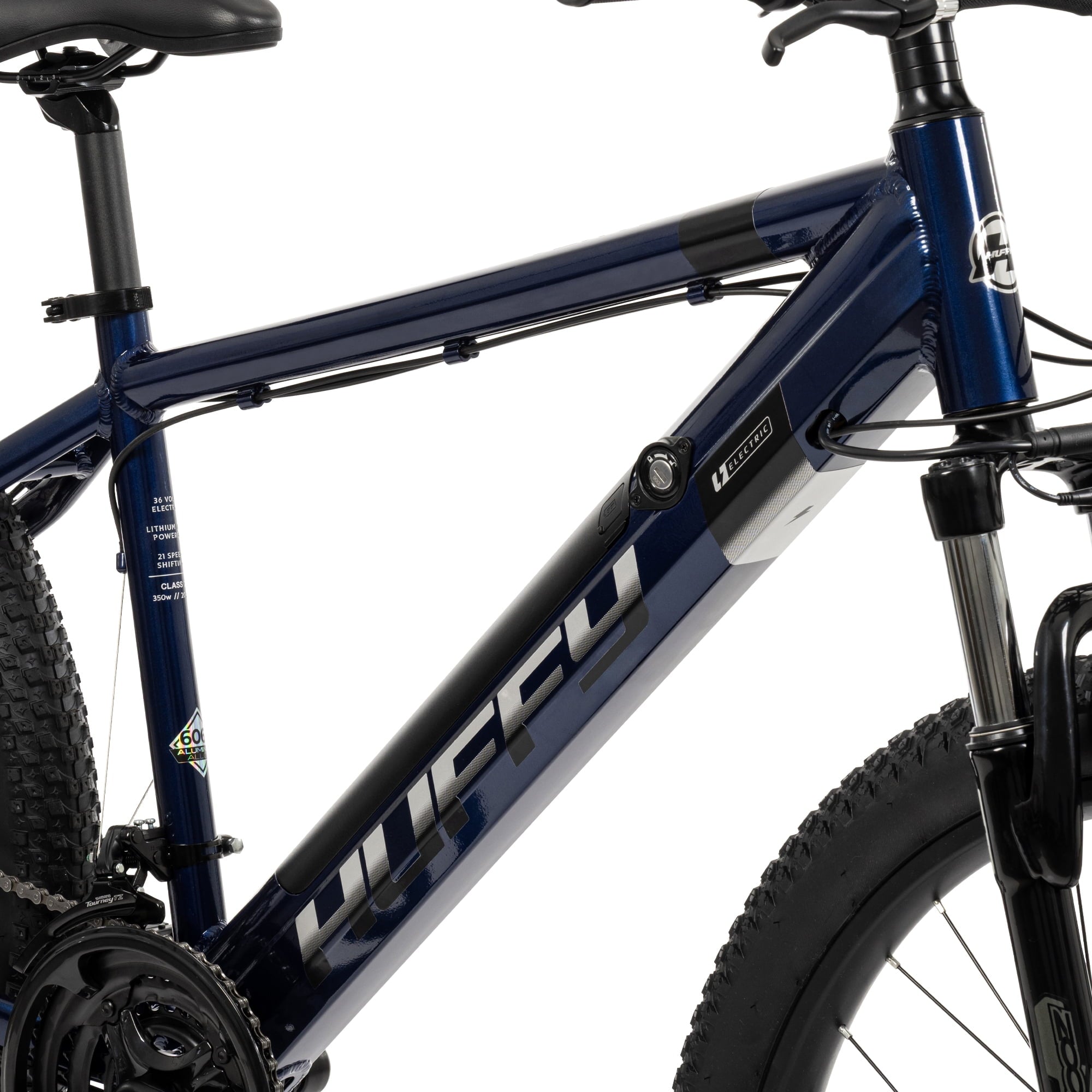 Huffy 27.5 Vertis 36V Electric Mountain Bike, Fits Riders 60+, Gray, Adult, Unisex
