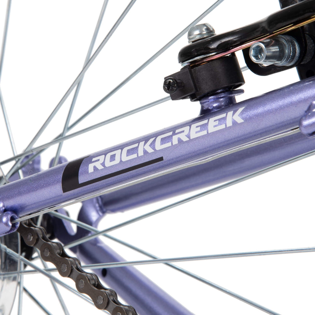 Huffy 24 Rock Creek Mountain Bike, Fits Riders 58” - 70”, Purple, Adult, Women's