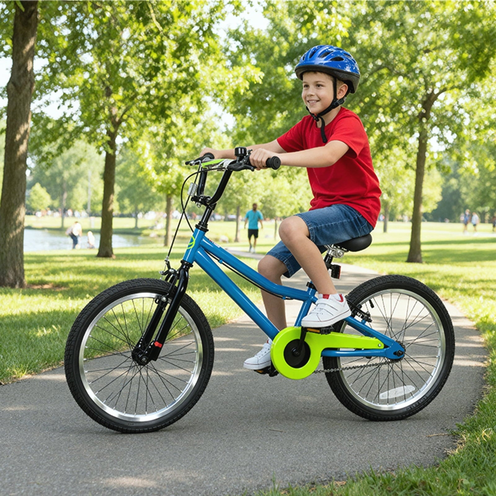 Hykolity 20 Kids Bike Age 6-12 Boy Girl Bicycle Coaster Brake Children Bike For Tween Height 48-62 Teen Sport Outdoor Riding Navy Blue