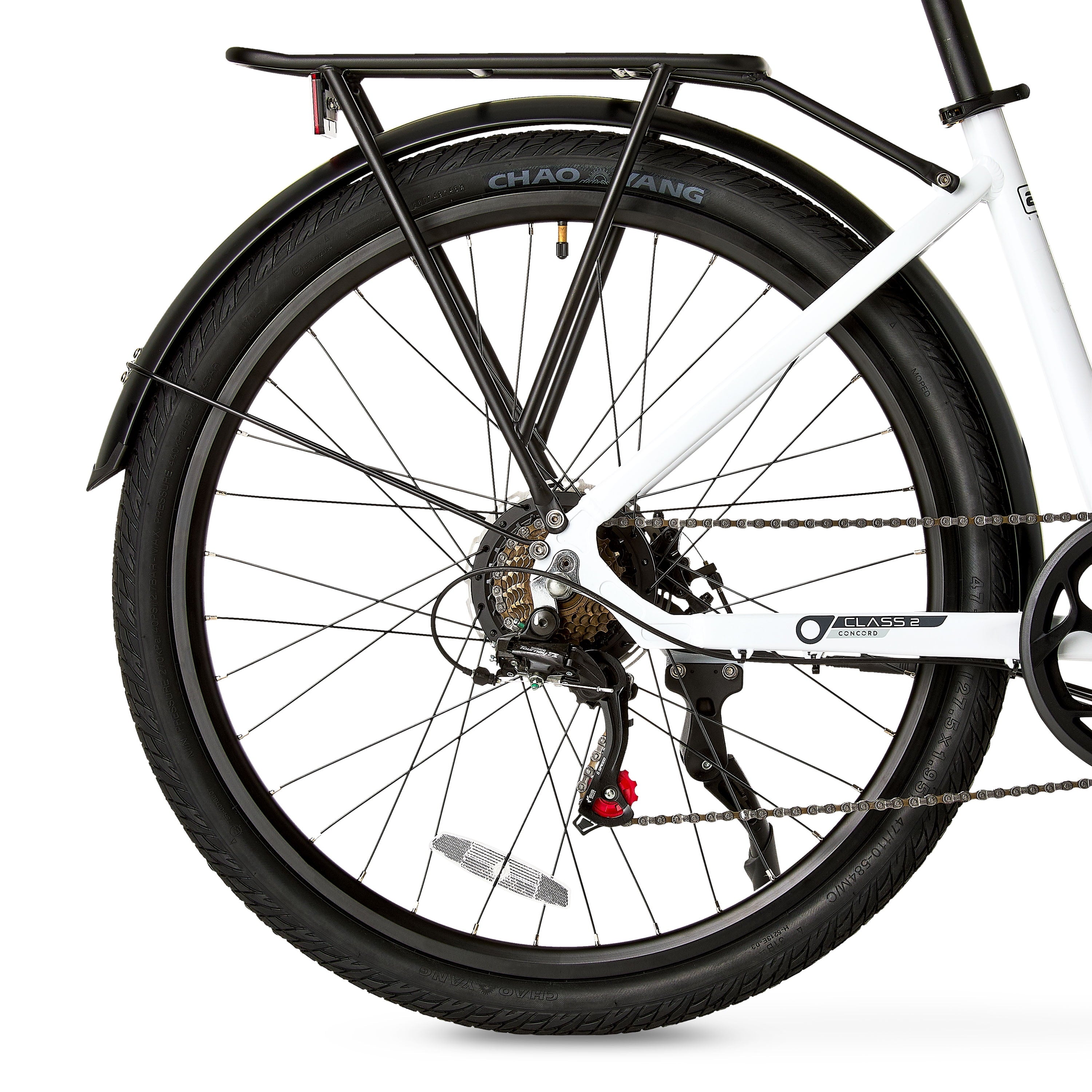 Concord 27.5 Step-Thru Electric Bike, 36V, Class 2, Aluminum, 49 Pounds, White, Unisex, Fits Riders 5'1 - 6'1