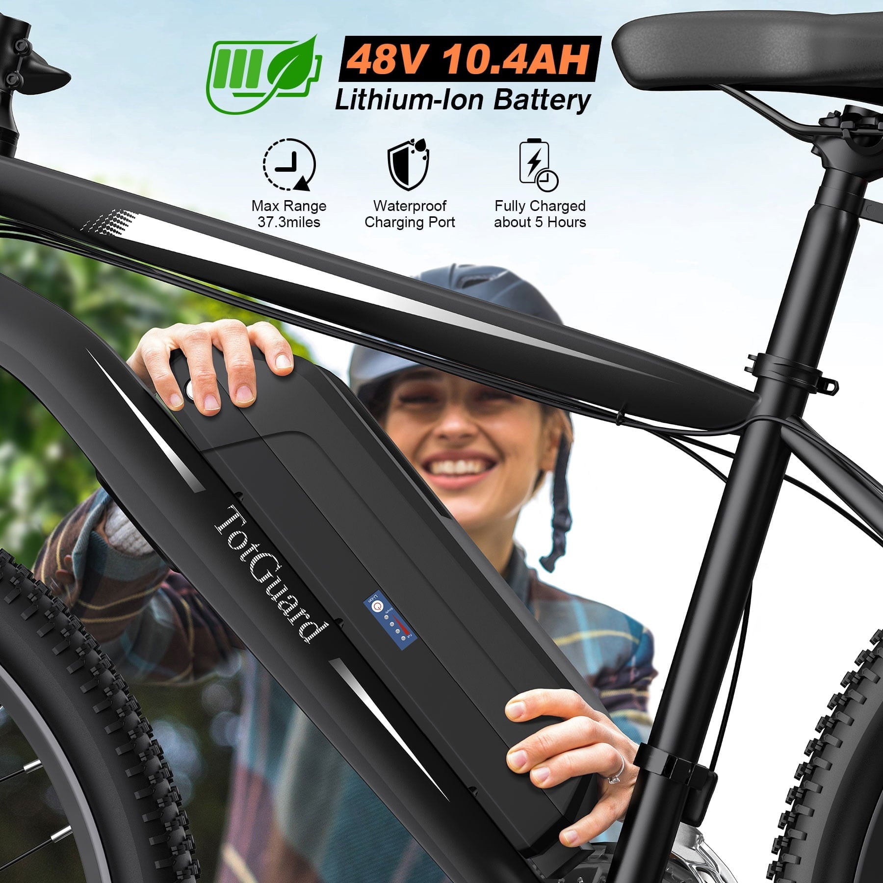 TotGuard Electric Bike for Adults 27.5 E-Bike with 500W Motor, Electric Mountain Bike with 48V 10Ah Battery, Lockable Suspension Fork, Shimano 21 Speed Gears UL2849