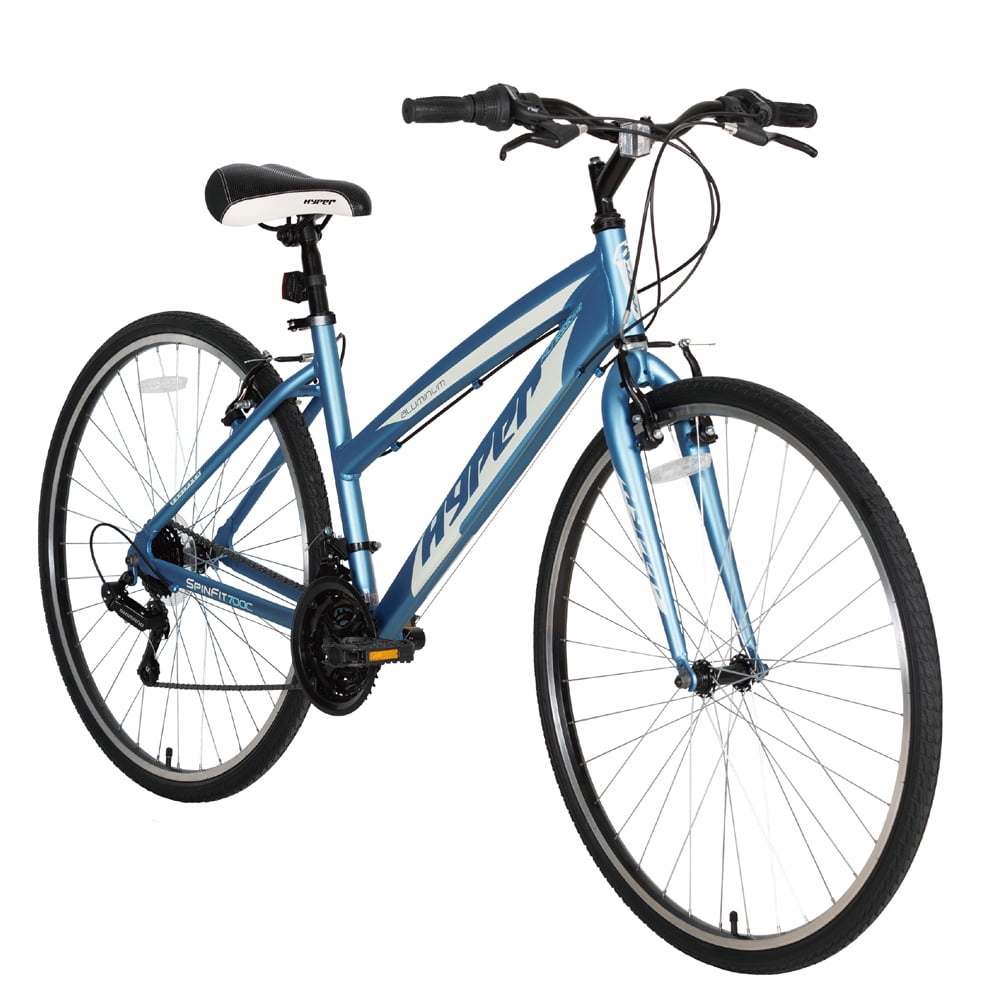 Hyper Bicycles 700c Men's Spin Fit Hybrid Bike, Adults Ages 14+, Black/Blue