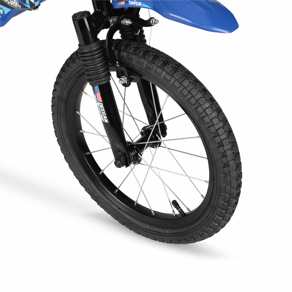 Hyper Bicycles 16 'Danger Boy' Deegan Moto Bike, Children Ages 5-7, Blue