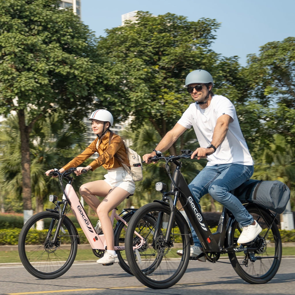 Gocio 26 x 2.1 Electric Bike for Adults, 500W Commuter Ebike, 48V 720wh Built-in Battery, 5 Riding Modes, Max 60 Miles, LCD, Lockable Front Suspension Step Thru E Bikes UL 2849