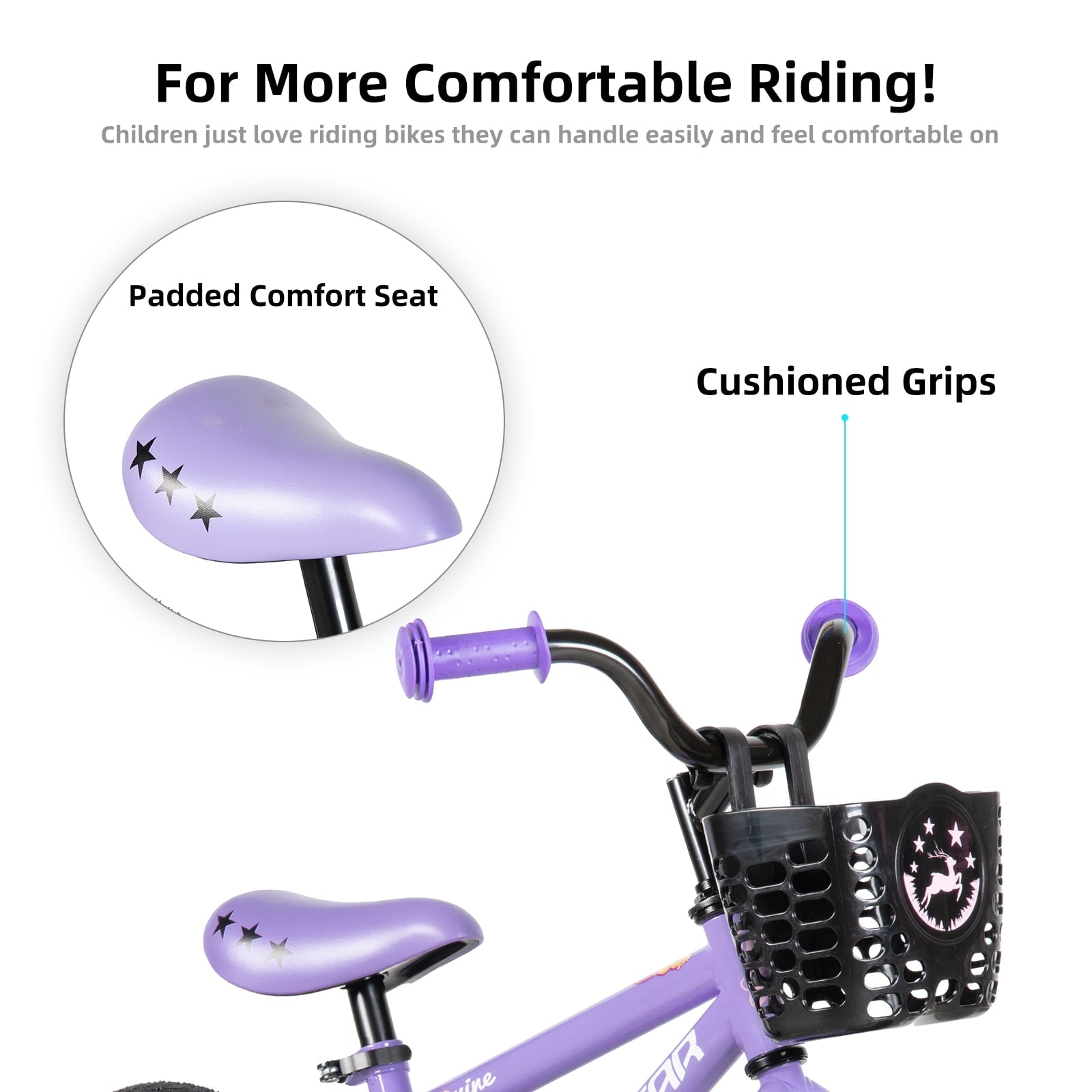 JOYSTAR Cervine 14 inch Kids Bike for Boys and Girls, Children Bicycle in Pink