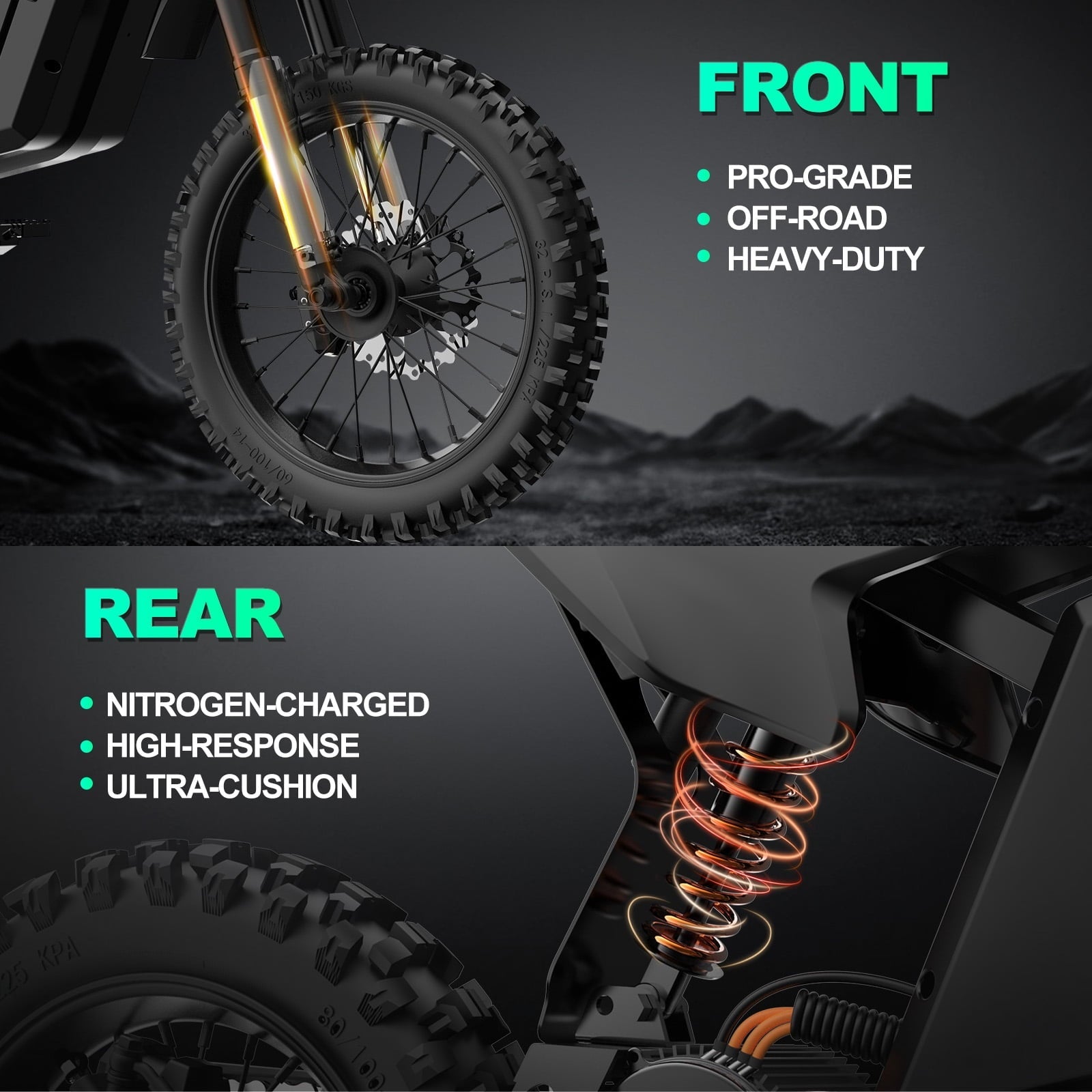Electric Dirt Bike for Adults/Teens,Peak 2600W,Anti Theft Alarm Electric Motorcycle,60V 23AH,Max 100 Miles Removabale Battery,14/12 Tire Mountain Bike UL2849