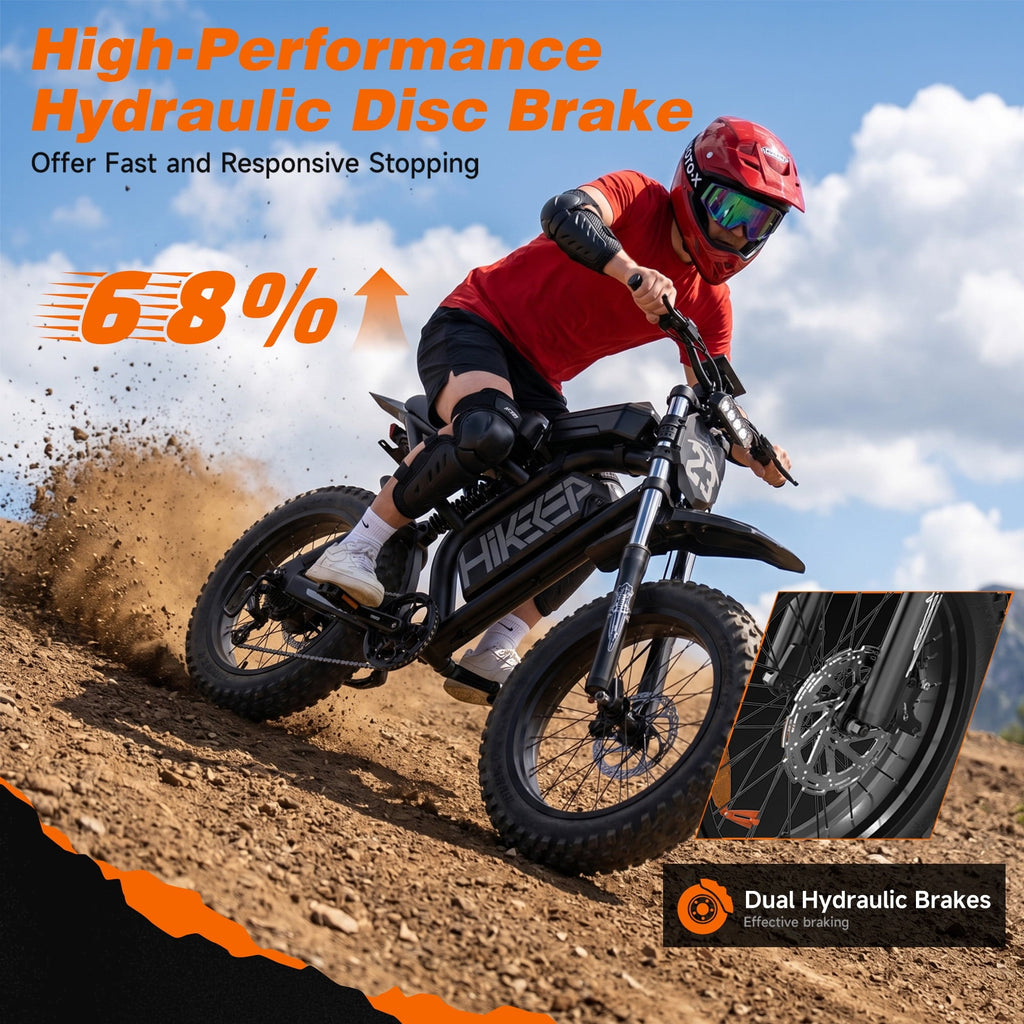 HiKeep 750W 1500W Fat Tire Electric Bike for Adults, 48V 17.5Ah Battery Ebike, Full Suspension E-Bike, Long Range Mountain Electric Bicycle, UL2849