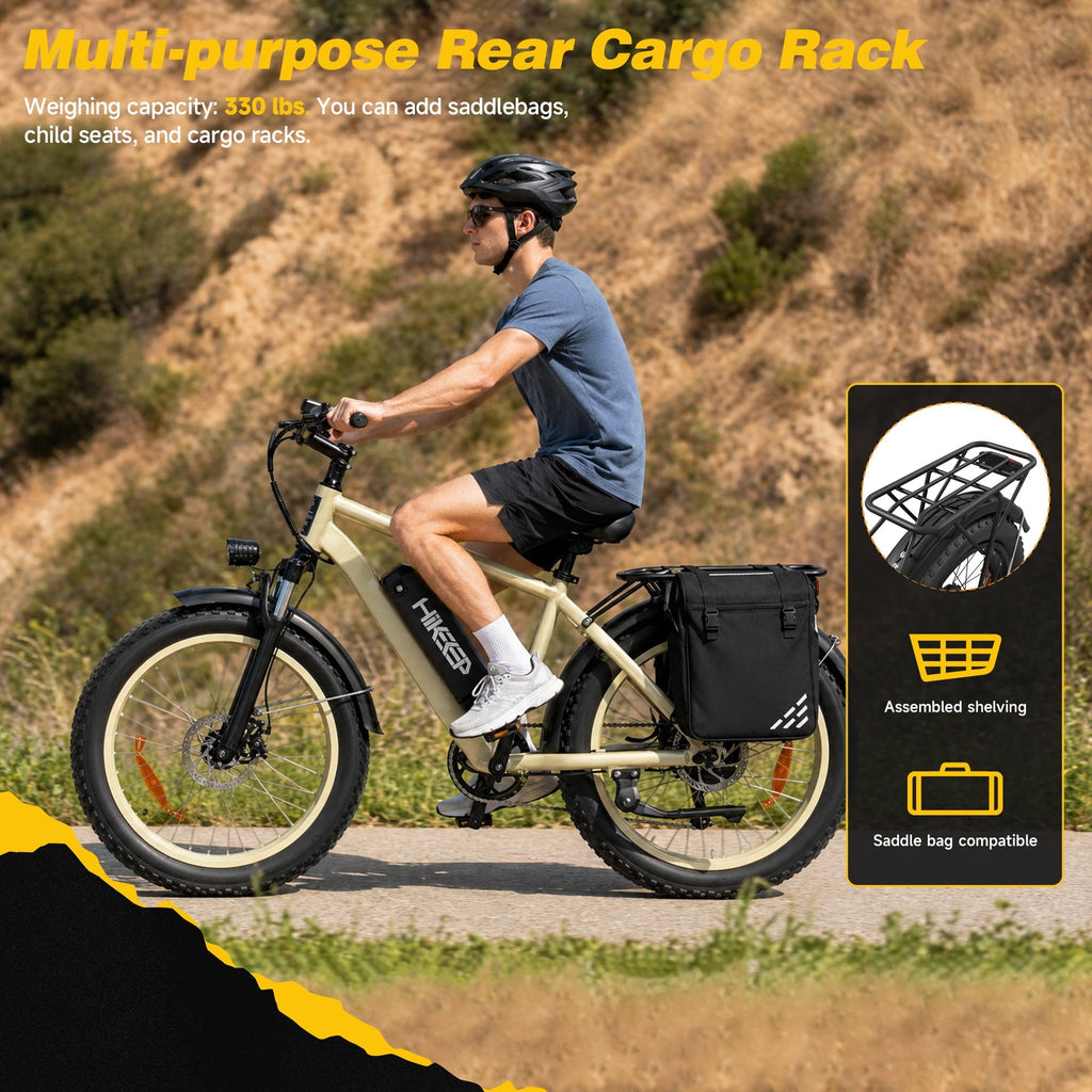 HiKeep 26 Electric Bike for Adults 1500W Peak, 48V 15.6Ah Removable Battery, 30MPH Electric Bicycle, 26x4 Fat Tire Mountain Ebike, Shimano 7 Speed, UL2849, Black
