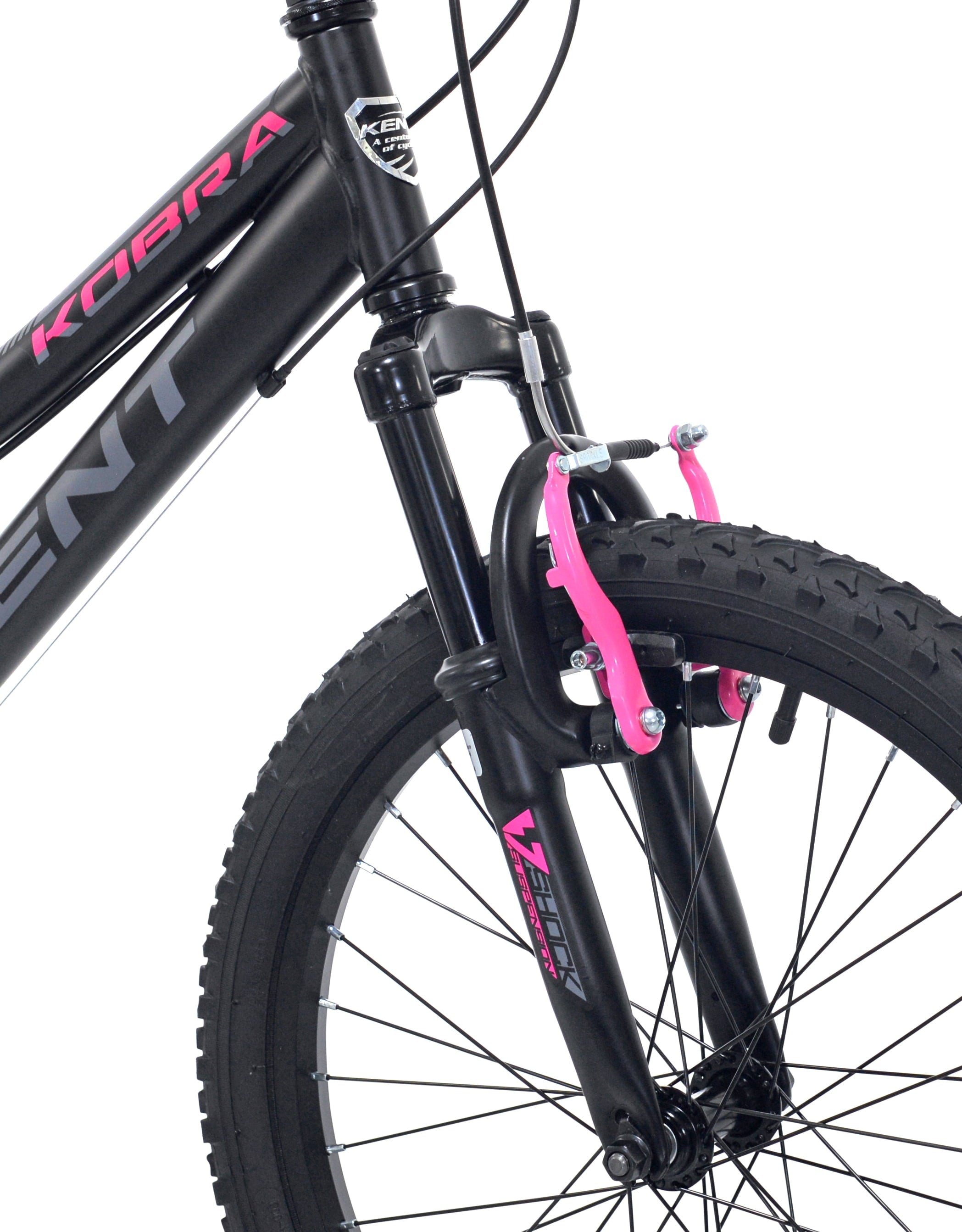 20 Kent Kobra Mountain Bicycle, Fits Rider 4'2 - 5', Black/Pink, Child, Unisex