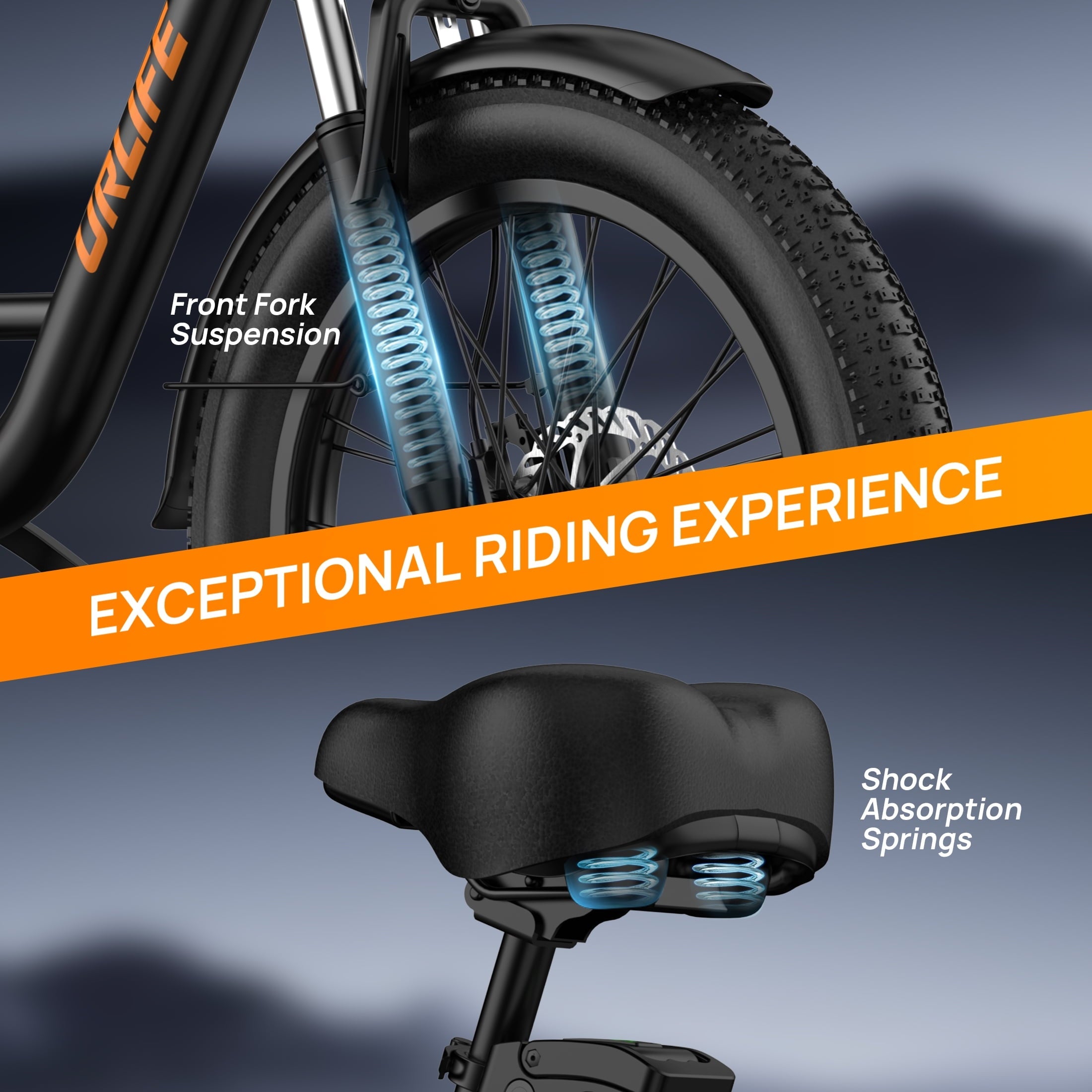 URLIFE 3.0 Fat Tire Ebike, 20 Electric Bicycles for Adult, 750W Peak Motor, 48V 13AH Remobavle Battery, 7-Speed Commuting Ebike, UL2849-Black