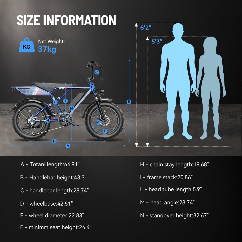 YareYi Electric Bike for Adults, 2000W Peak E-Mountain Bicycle, 20x4 Fat Tire 30mph Ebike, 48V 624Wh Removable Battery 70Miles Range, 7 Speed and Full Suspension UL2849