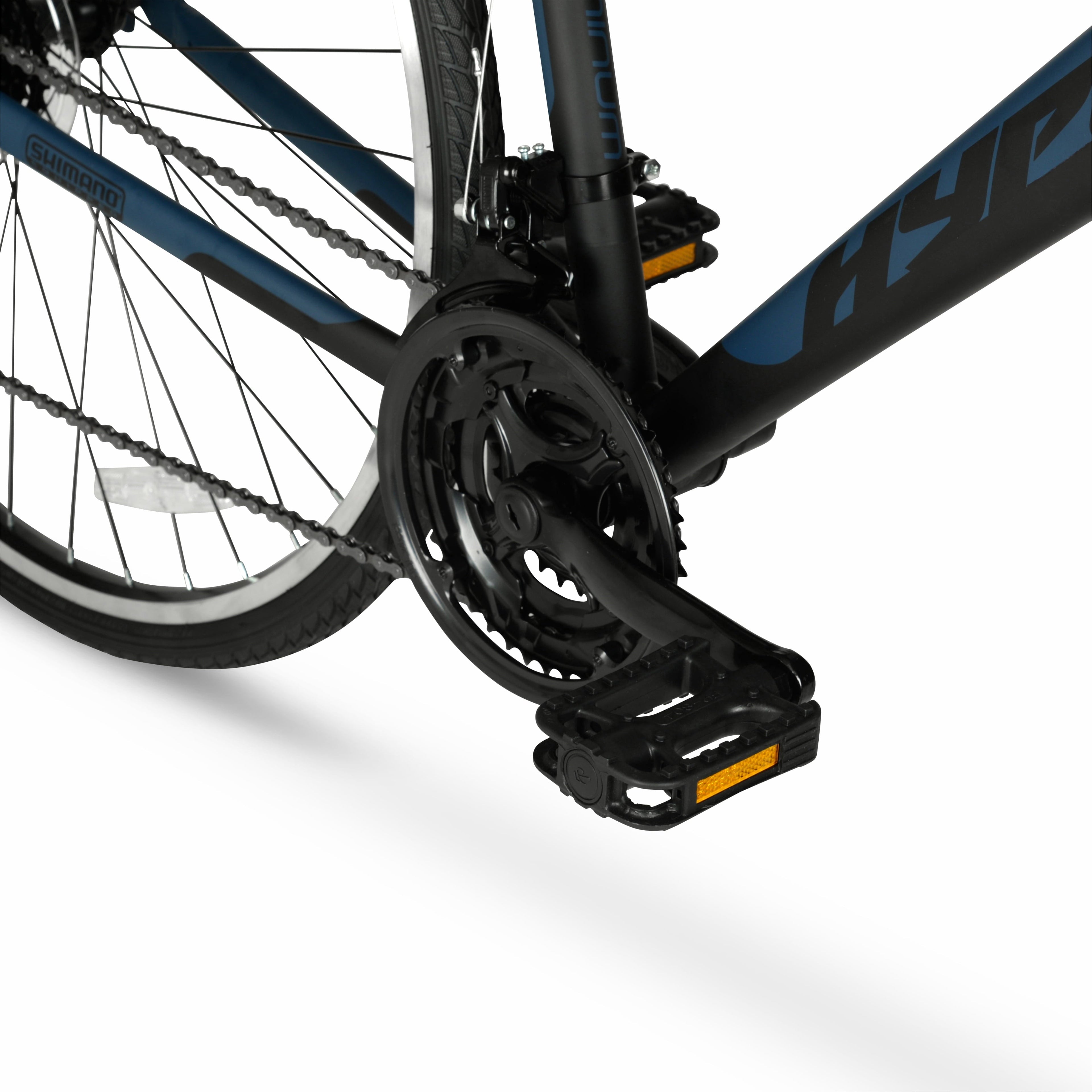 Hyper Bicycles 700c Men's Spin Fit Hybrid Bike, Adults Ages 14+, Black/Blue
