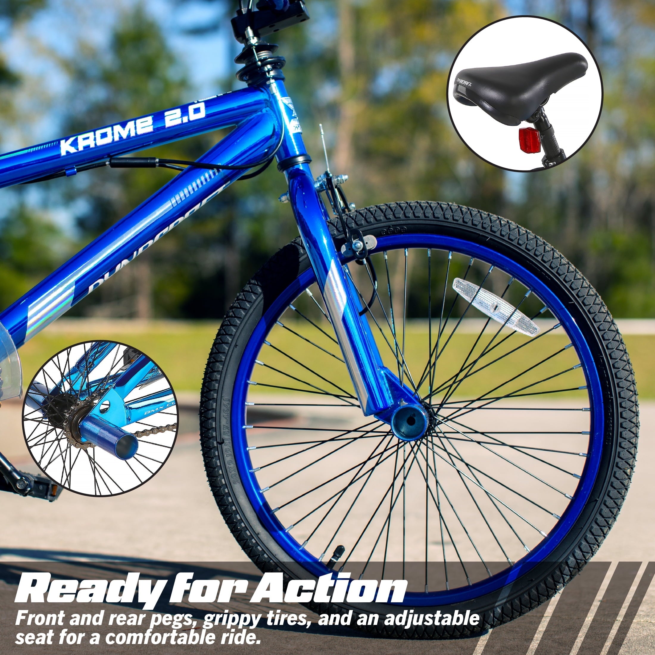 Dynacraft Krome Boys 20 BMX Bike, Ages 7-14, Blue
