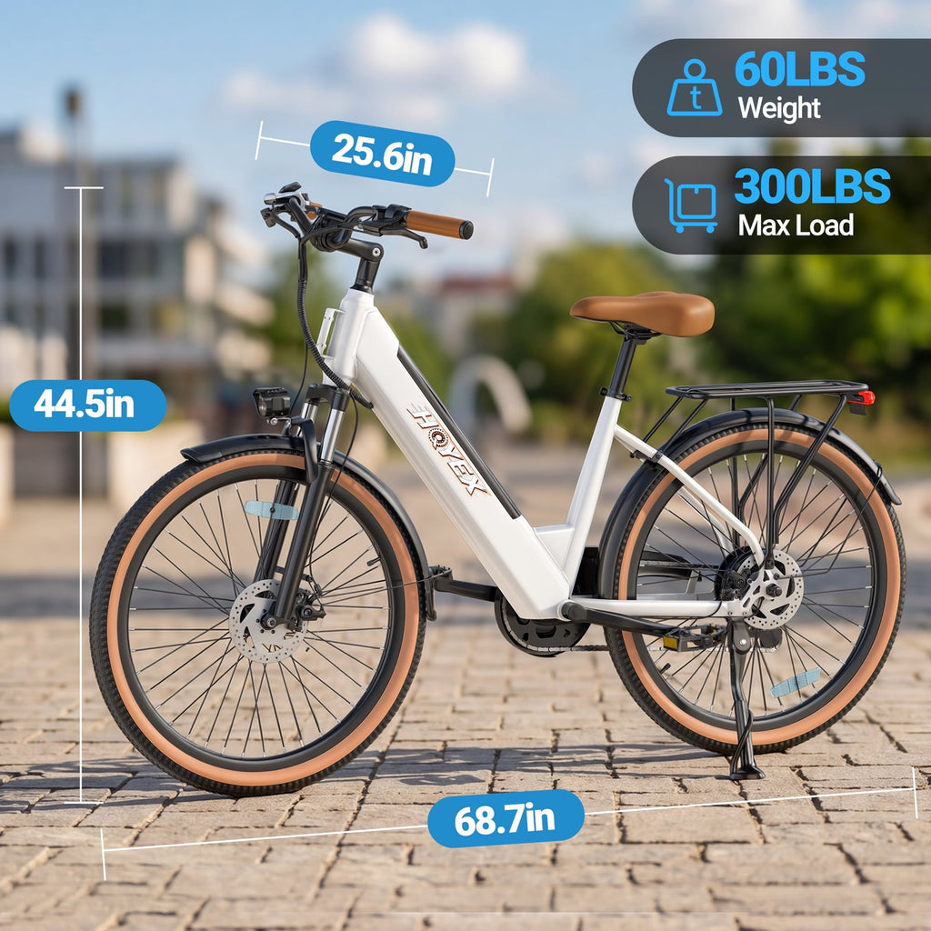 HQYEX HQ26 Electric Bike, 26 Inch Tire 1500W Powerful Brushless Motor Ebike, 48V 11AH Removable Rechargeable Battery, 7-Speed Gear Shift Electric Bicycle, Comfortable City Commuter E Bike for Adults
