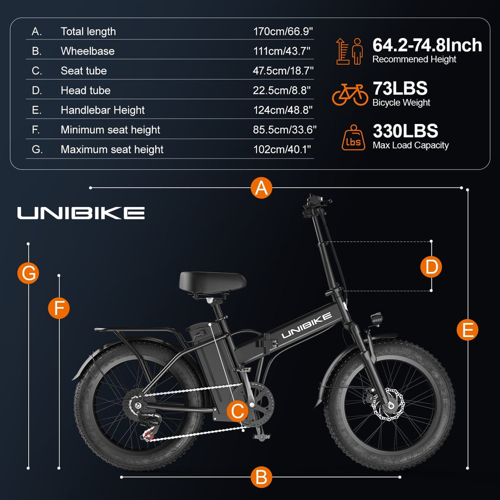 Aairsk 748 Peak Motor Ebike for Adults, 48V 15Ah Electric Bike for Men Women, 20'' Fat Tire Foldable Electric Bicycle for Snow Off-Road Commuter Mountain E-Bike