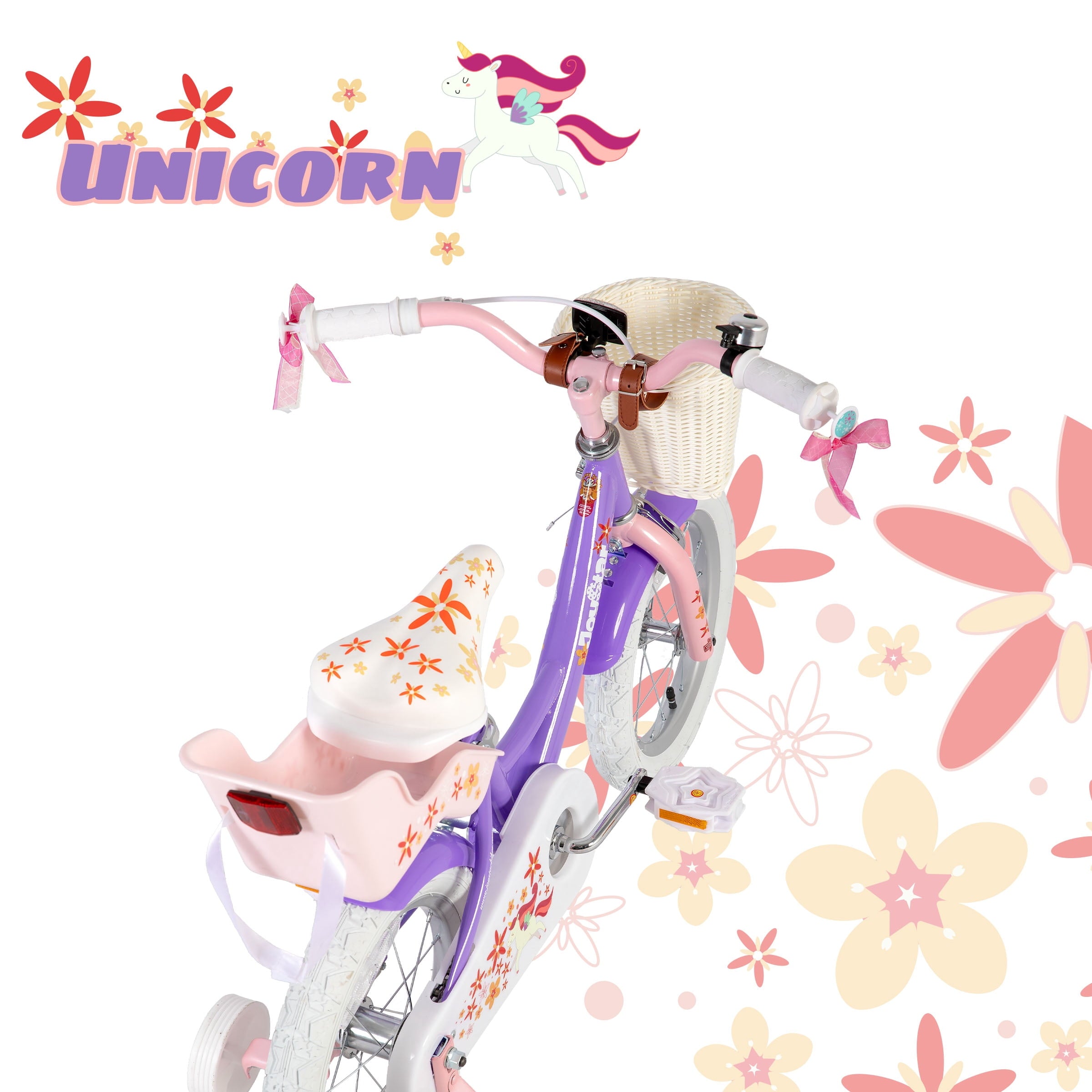 Joystar Unicorn 14inch Girls' Bike, Mint Pink