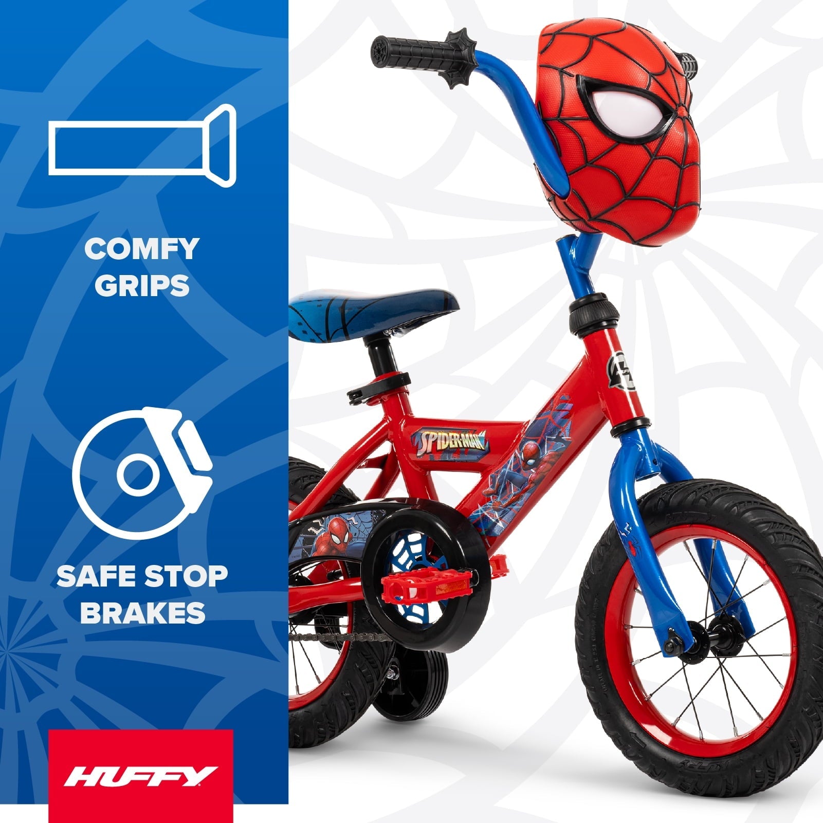 Huffy 12 Marvel Spider-Man Kids' Bike, Fits Riders 37 - 42, Red, Youth, Boy's