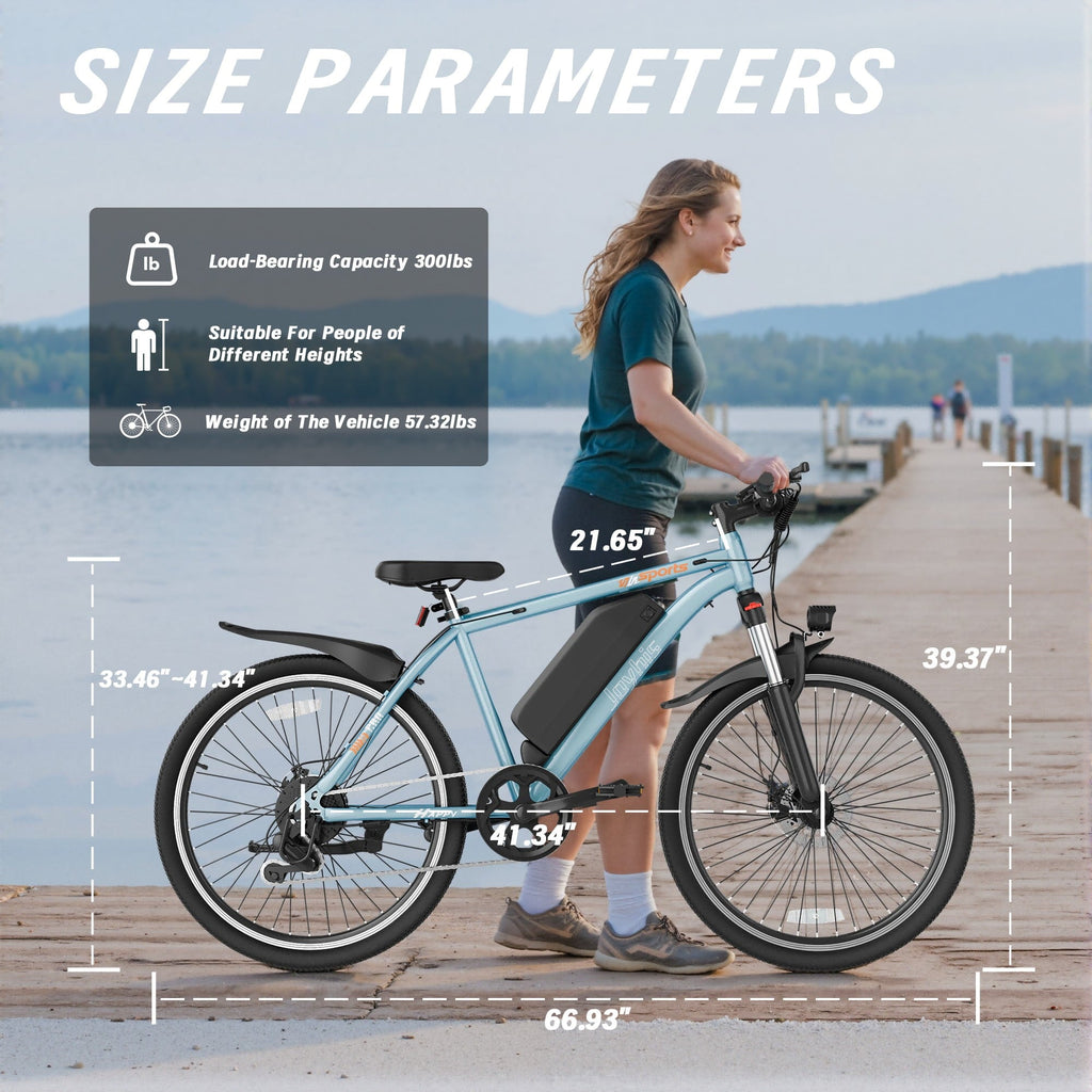 Electric Bike for Adults, 26'' Up to 50 Miles 22MPH Electric Mountain Bike with 48V 430W Removable Battery UL2849 (Blue)
