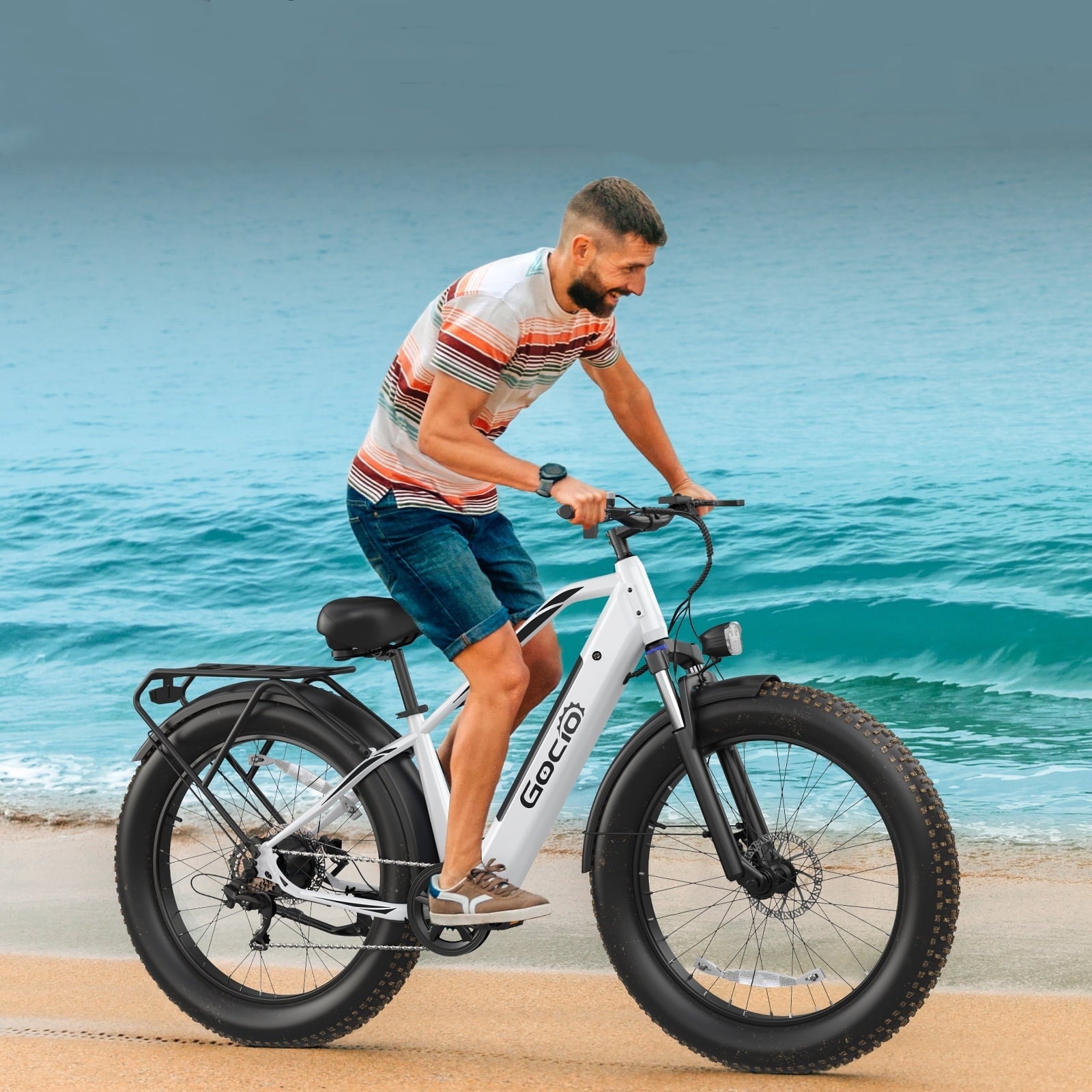 Gocio UL2849 Certified 26x4.0 Fat Tire Electric Bike for Adults, 1500W Peak Motor, 48V 15Ah Battery, 25MPH Max Speed, Off-Road Mountain E-bike