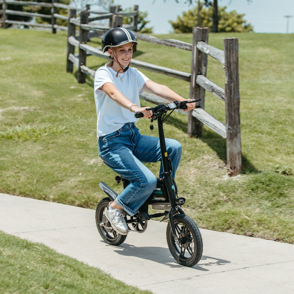 Gotrax Nano 14 Folding Adult Electric Bike,15.5mph 36V 350W Peak Foldable City Bike With LED Light,White