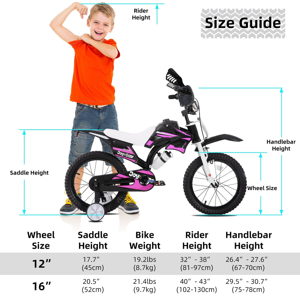 JOYSTAR Motocross Style Kids Bike for Boys Girls Ages 4-7 Years, 16 Inch Children Bicycles Blue