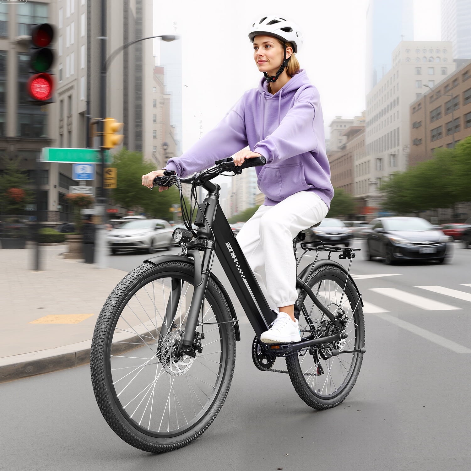 ZNH 26Low Step Commuter Electric Bike for Adults|750W Powerful Motor Adult Electric Bicycles Max 20mph|48V 13Ah Removable Battery Women City Ebike|UL2849|Black