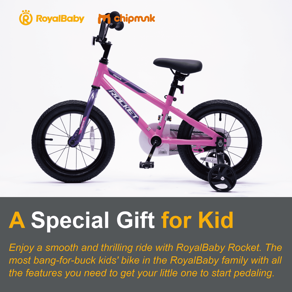 RoyalBaby Rocket Kids 14-Inch BMX Training Wheel Bicycle,Blue