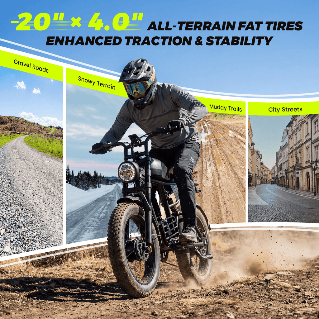 Electric Bike for Adults, 3000W Dirt Bike, 37MPH, 48V 35Ah E-Bike, 100 Miles Electric Motorcycle, 20 Fat Tire Off-Road Bike, All Terrain for Mountains, Snow, Sand, Road