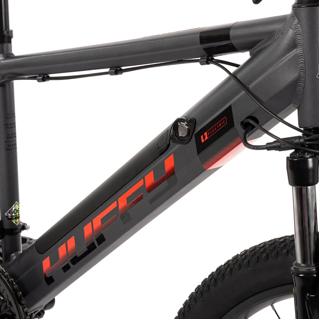 Huffy 27.5 Vertis 36V Electric Mountain Bike, Fits Riders 60+, Gray, Adult, Unisex