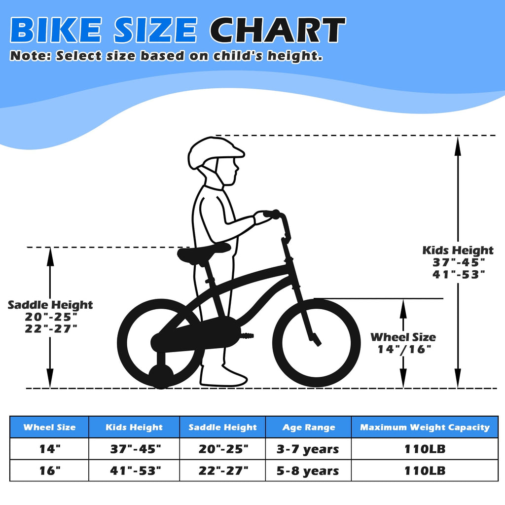 Enjoyrun 16 Kids Bike,Bike for Boys and Girls with Training Wheels,Children's Bicycles for Ages 5–8,Blue