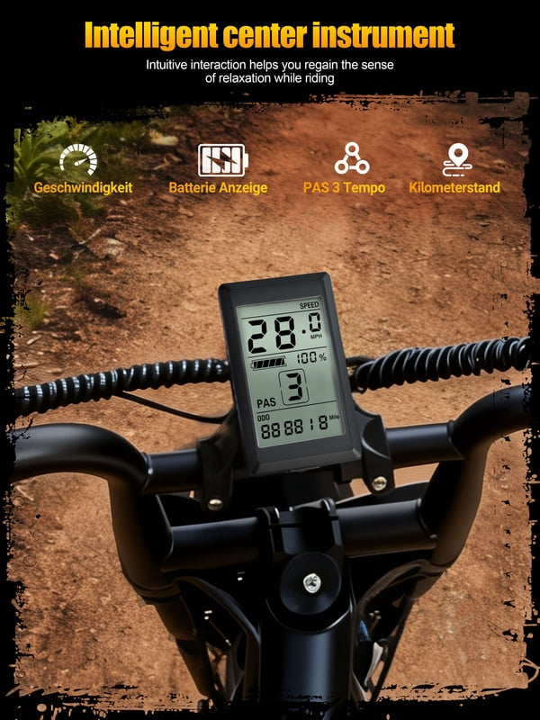 ESKUTE V100 Electric Bike for Teens Adults, 750W Peak 1500W 28 Mph 48V 13 Ah,16x4.0 Fat Tire E Bicycle, 7-Speed E-Bike with Dual Suspension, UL2849