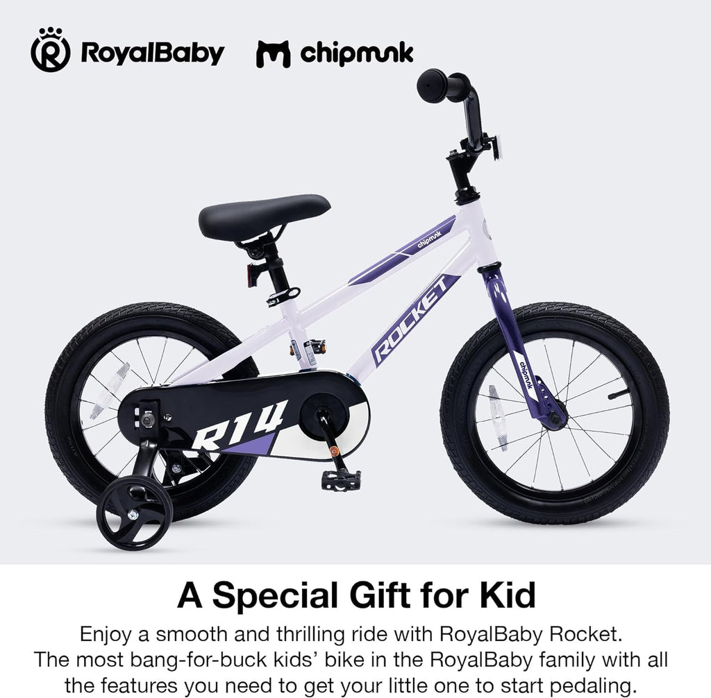 RoyalBaby Rocket Kids 14-Inch BMX Training Wheel Bicycle,Blue