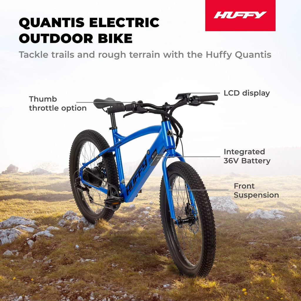 Huffy 24 Quantis 36V Electric Bike, Fits Riders 56 - 68, Cobalt, Teen/Adult, Unisex